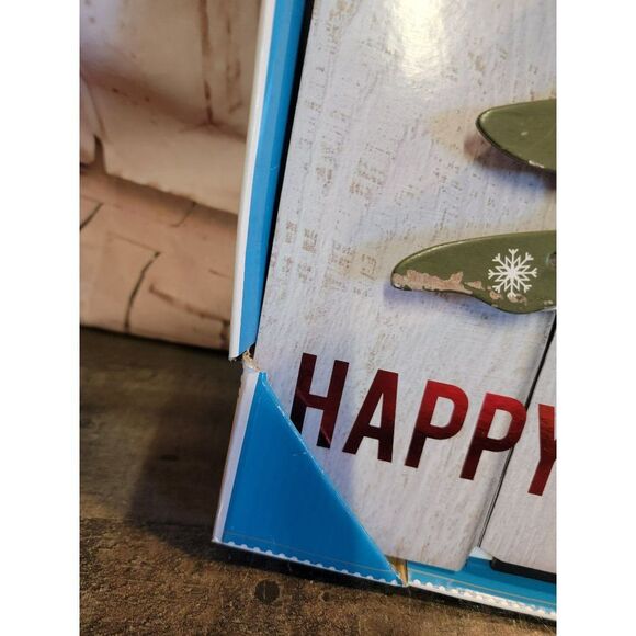 Holiday time happy holidays light-up Xmas tree sign decor - Picture 5 of 7